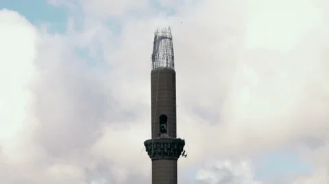 Time lapse pulling down mosque 2 Stock-Footage 34346318