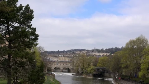 Time lapse Pulteney bridge Bath historic city classical architecture UK 4K Stock Footage 106504010