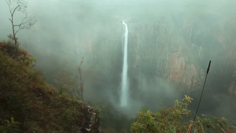 Time lapse of Purlingbrook Falls in Springbrook Queensland, Australia. Stock Footage 92745475