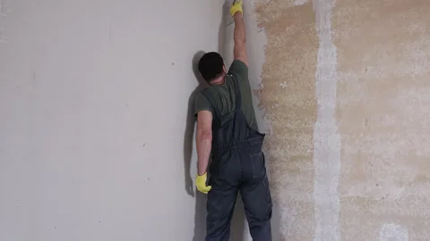 Time lapse of the puttying process. Video stock 242864066