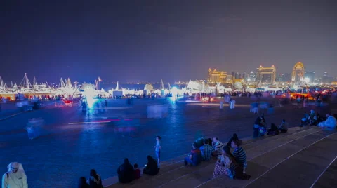 Time-lapse in Qatar at night Stock Footage 57286677