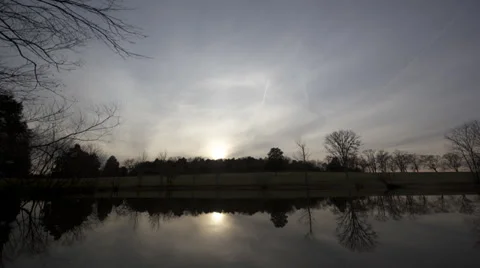 Time Lapse - Quiet Pond Reflections Sunset Stock Footage 39503481