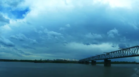 Time Lapse of railway bridge Stock Footage 38086379