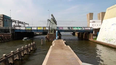 Time-lapse railway bridge Stock Footage 40207649