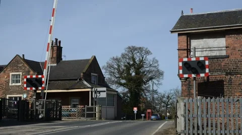 Time lapse of railway level crossing united kingdom Stock Footage 48756967