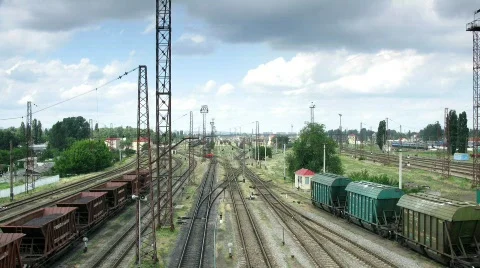 Time Lapse Railway switchyard Stock Footage 450556