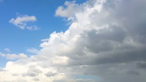 Time-lapse of the rain cloud moving and transforming with the blue sky Stock Footage 90987699