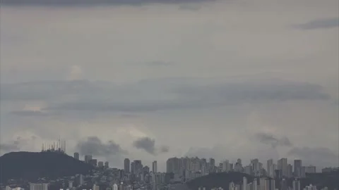 A time lapse from rain clouds and Belo Horizonte city, Minas Gerais State in Sou Stock Footage 231636173