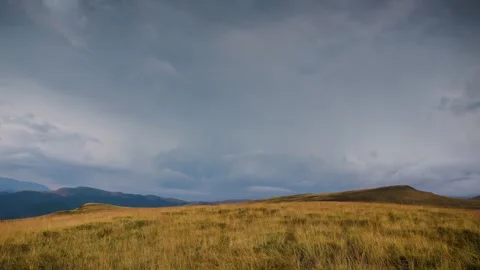 Time lapse of rain clouds in Bucegi national Park, Carpathian mountains Stock Footage 248742042