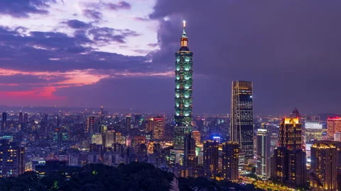 Time lapse of Rain clouds float over the sky in Taipei, Taiwan	 Stock Footage 165341794