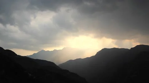 Time-lapse rain clouds moving through the Himilayas. Stock Footage 65770675