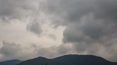 Time Lapse, Rain clouds over the mountains Thailand. Stock Footage 53191695