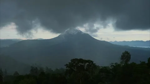 Time-Lapse Rain Over Batur Volcano, Kintamani, Bali Stock Footage 339771391