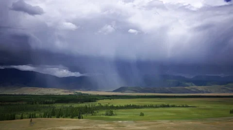 Time Lapse Rain Storm Over the Mountains Stock Footage 30444294