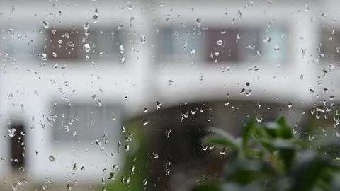Time lapse of raindrops. droplets texture on gray background Stock Footage 112286367
