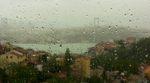 Time lapse Raindrops on window Stock-Footage 34356410