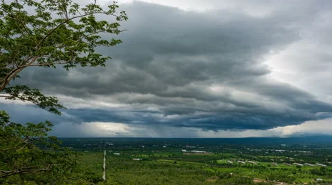 Time lapse-raining and storm clouds gathering over the Mountain Village (zoom_4K Stock Footage 64617479