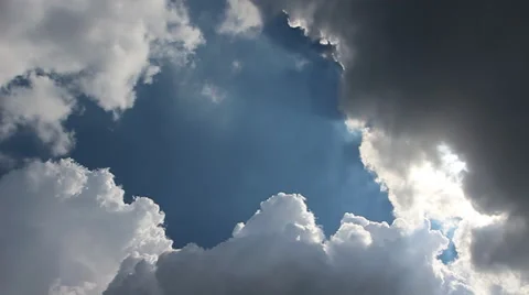 Time lapse of rainy clouds with blue sky Stockbeeldmateriaal 44778515