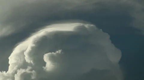 Time Lapse of Rare Pileus Cloud Atop Growing Cumulus Stock Footage 54713037