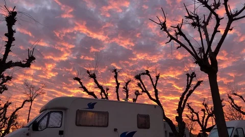 Time lapse red sky in camping Stock Footage 126733594