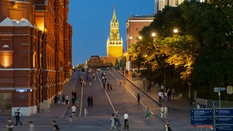 Time lapse of Red Square and Spasskaya tower Stock Footage 109071169