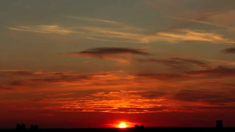 Time Lapse Red Sun Sets Stock Footage 162942104