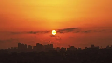 Time lapse red sunset, Turkey Stock-Footage 77423237