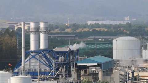 Time lapse of refinery factory Stock Footage 49967739