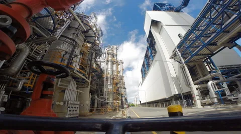 Time lapse of refinery Stock Footage 53081898