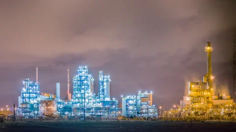Time lapse of refinery plant Stock Footage 50571263