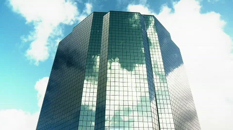 Time Lapse of Reflection of Clouds off a Building - Clip 2 Stock Footage 716834