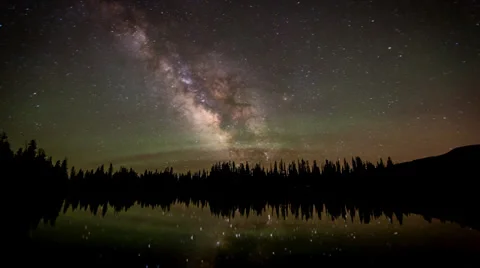 Time-lapse reflection Milky Way mountain lake Stock Footage 39933195