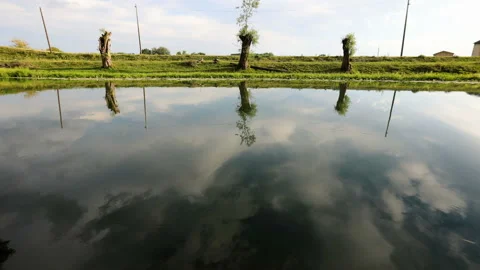 Time lapse of a reflection in the water of a small river Stock Footage 138483273