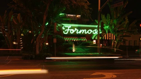 Time lapse Restaurant formosa on santa monica blvd in Los Angeles california Stock Footage 119040460