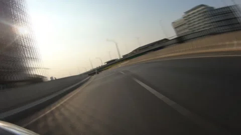 Time lapse of riding a motorcycle on evening Stock Footage 253194809