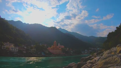 Time lapse Rishikesh India Stock Footage 158893027