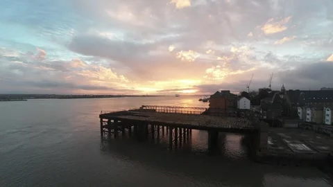 Time-lapse River activity and Cloud Motion Stock Footage 287456186