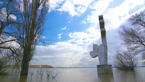 Time Lapse Of A River And The Sky Stock Footage 88372128