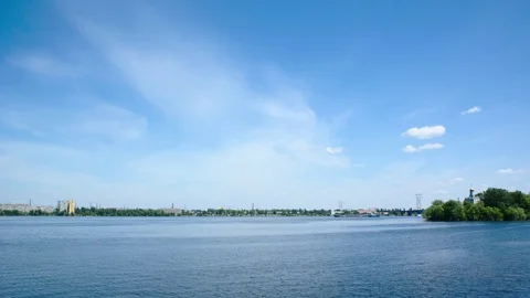 Time lapse river Dnipro Video stock 75936524