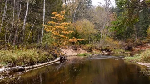Time lapse river flow. Stock Footage 71469880
