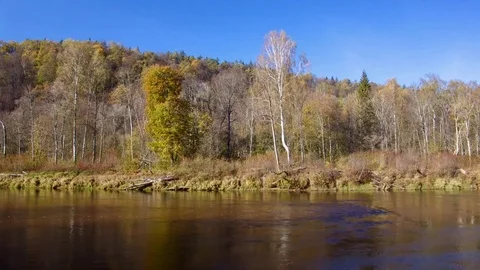 Time lapse the river flows. Stock Footage 73332061
