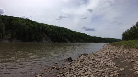 Time Lapse Of River, Sky and Clouds Daytime Stock Footage 156985255