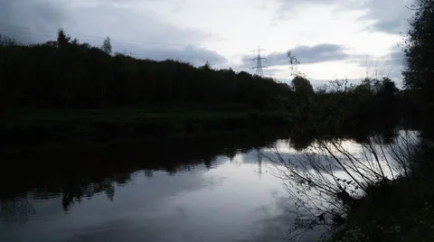 Time Lapse - River, Trains and Rain 스톡 동영상 56119277