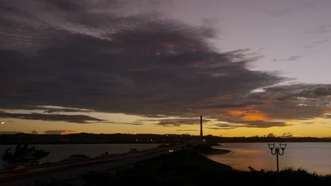 Time lapse. Road and ocean at sunset. Stock Footage 100846640