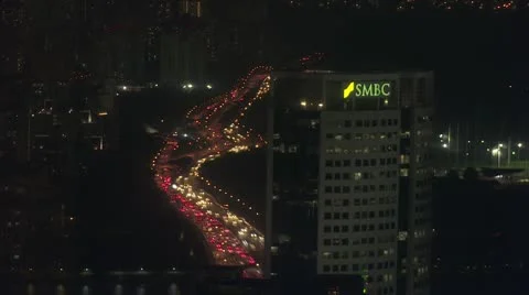 Time-lapse of a road snaking off into the distance in Singapore Stock Footage 11410065