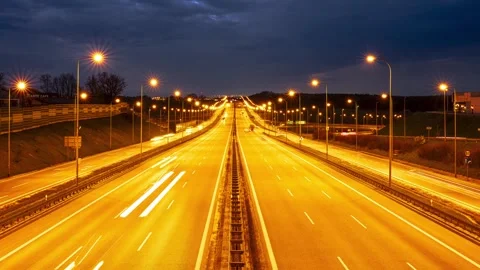 Time lapse of road traffic on expressway in Europe Stock Footage 242776501