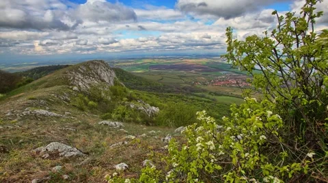Time lapse with rock and cloudy sky Stock Footage 67582487