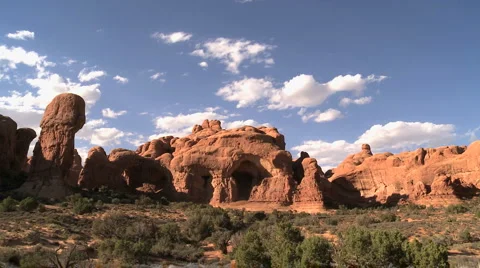 Time Lapse of Rock Formations at Arches National Park Stock Footage 1730907