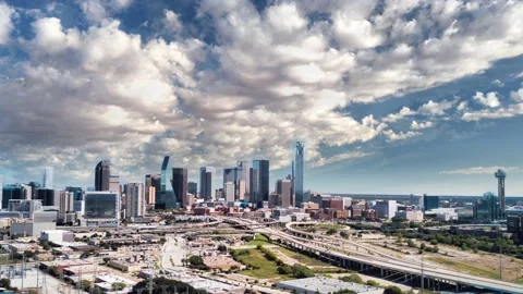 Time lapse rolling clouds on summer day over Dallas Texas Stock Footage 134624975