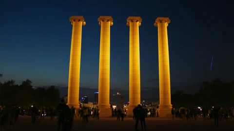 Time Lapse Roman Column at sunset Stock-Footage 37343271